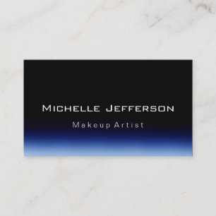Makeup Artist Script Black Blue Business Card