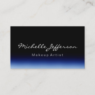 Makeup Artist Script Black Blue Business Card
