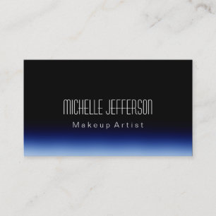 Makeup Artist Script Black Blue Business Card