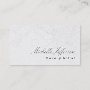 Makeup Artist Script Grey Pattern Business Card