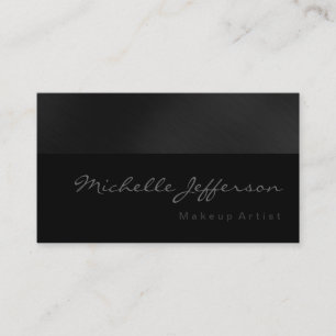 Makeup Artist Script Grey Pattern Business Card