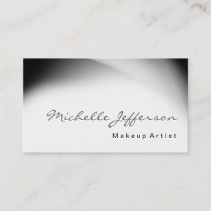 Makeup Artist Script Grey Pattern Business Card