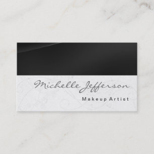 Makeup Artist Script Grey Pattern Business Card