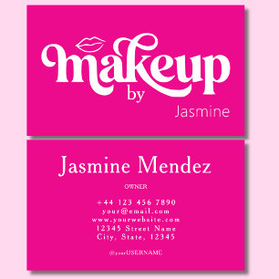 Makeup Artist Studio Hot Pink Professional Chic Business Card
