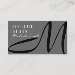 Makeup Artist Stylish Monogram Modern Dim Grey Business Card