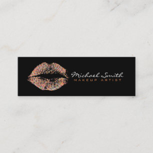 Makeup Artist Stylish Multicolor Glitter Lips #8 Mini Business Card