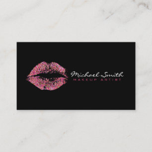Makeup Artist Stylish Multicolor Glitter Lips #9 Business Card