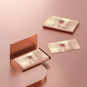 Makeup Artist Stylist Copper Rose Gold Pink Blush Business Card