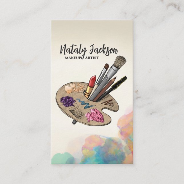 Makeup artist tools palette business card (Front)
