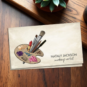 Makeup artist tools palette business card