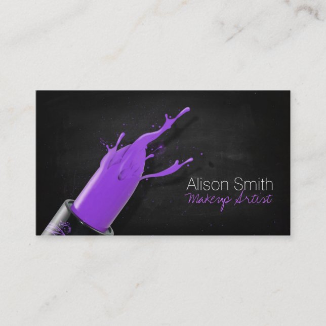 Makeup Artist/Violet Lipstick Business Card (Front)