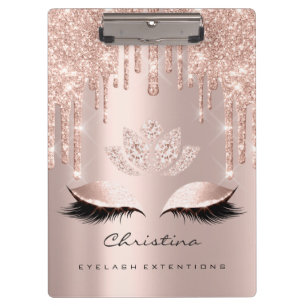 Makeup Artist Wax Lashes Spark Event Lotus Rose Clipboard