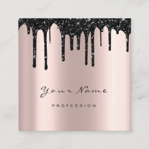 Makeup Artist Waxing Brows Black DripMicroblading Square Business Card