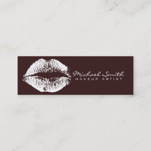 Makeup Artist White Lips #8 Mini Business Card