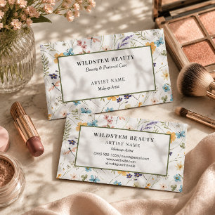 Makeup Artist Wildflower Floral Beauty Business Card