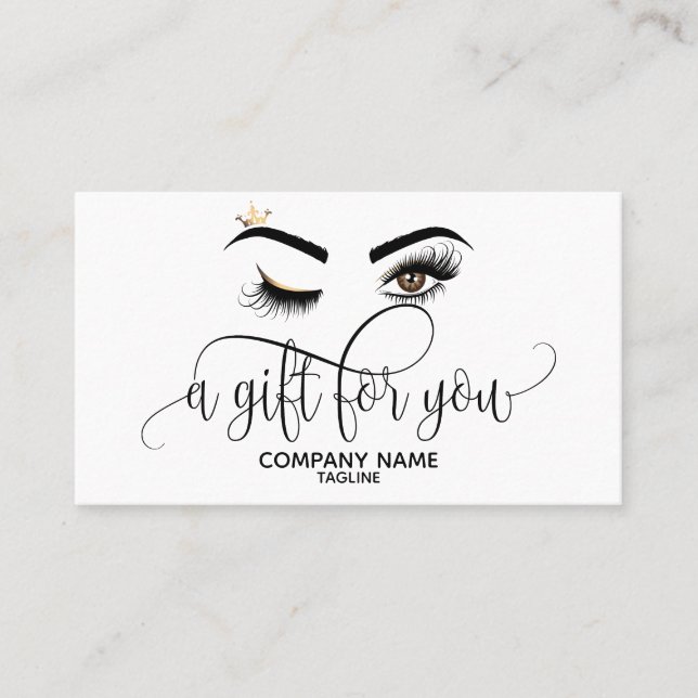 Makeup artist Wink Eye Beaut Certificate Gift Card (Front)