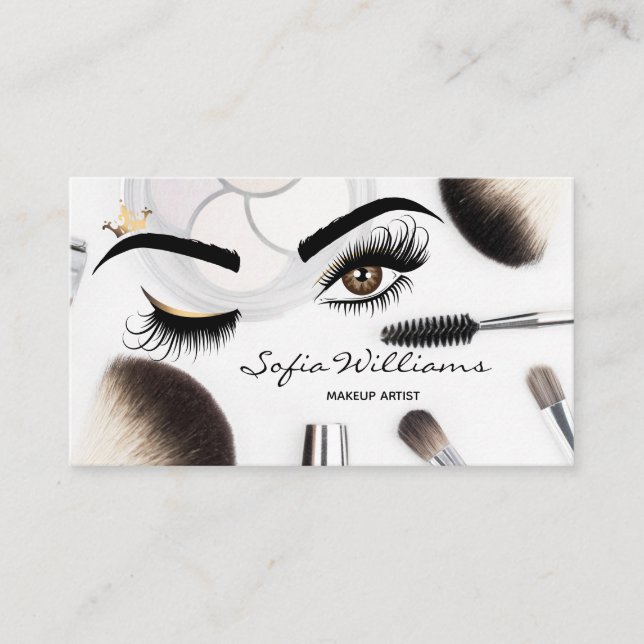 Makeup artist Wink Eye Beauty Salon Business Card (Front)