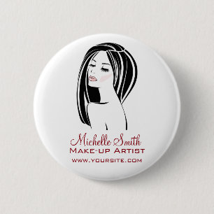 Makeup artist Woman Face long eyelashes branding 6 Cm Round Badge