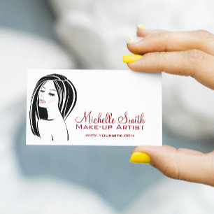 Makeup artist Woman Face long eyelashes branding Business Card