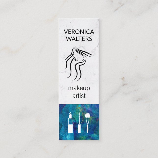 Makeup Artist | Womens Beauty | Makeup Tools Mini Business Card (Front)