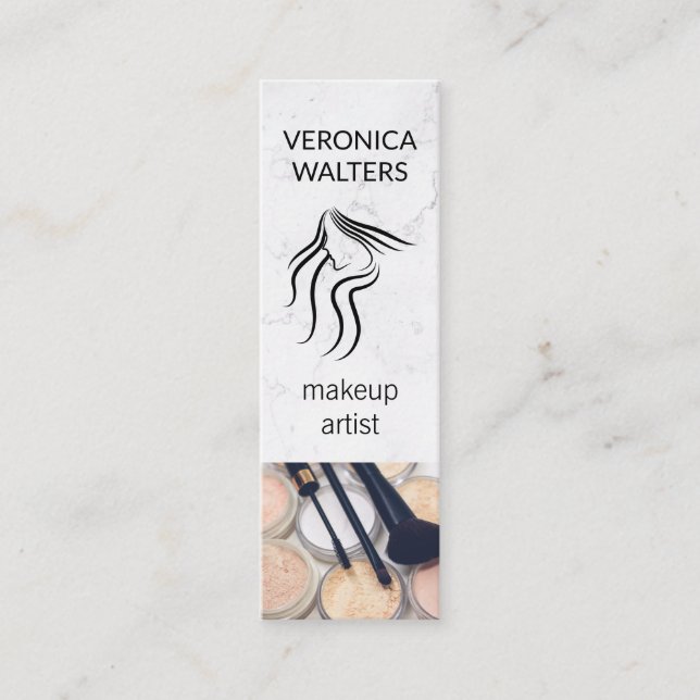 Makeup Artist | Womens Beauty Mini Business Card (Front)
