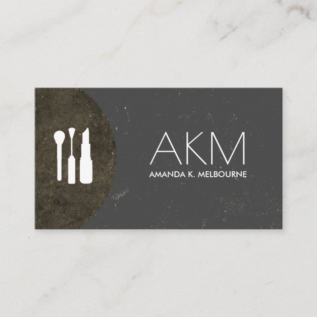 Makeup Artistry Monogram Sophisticated Business Card (Front)