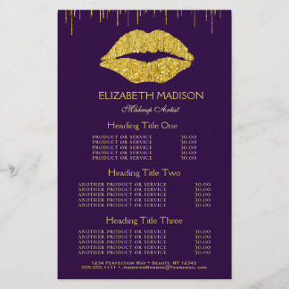 Makeup Artists Gold Glam Lips Services and Pricing