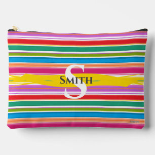MakeUp Bag with Name - HAMbWG - Colourful Stripes