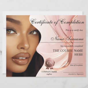 Makeup Beauty Certificate of Completion Award
