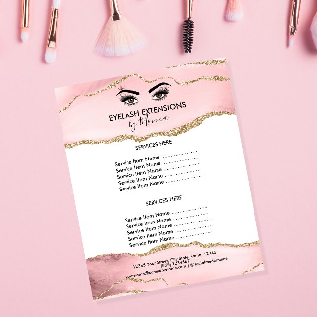 Makeup Beauty Lashes Salon Blush Pink Girly Modern Flyer (Creator Uploaded)