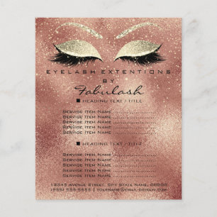 Makeup Beauty Salon Glitter Flyer Rose Gold Skinny