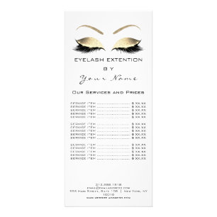 Makeup Beauty Salon Name White Gold Black Eyebrows Rack Card