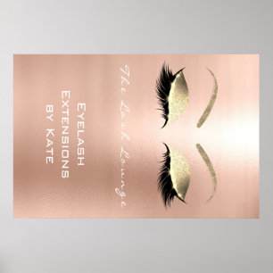 Makeup Beauty Salon Name White Gold Rose Eyebrows Poster