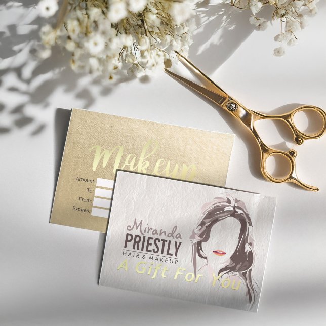 Makeup Beauty Salon Pink & Gold Gift Certificate (Creator Uploaded)