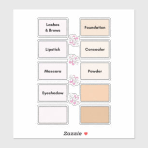 Makeup Bin Organisation Vanity Vinyl Labels