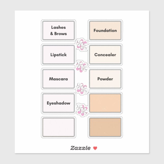 Makeup Bin Organisation Vanity Vinyl Labels (Sheet)