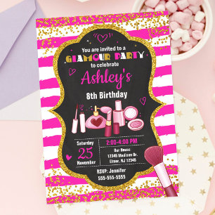 Makeup Birthday Invitation / Glamour Party