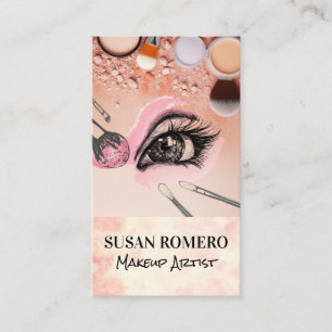 Makeup Brushes and Foundation   Eye Lashes Appointment Card