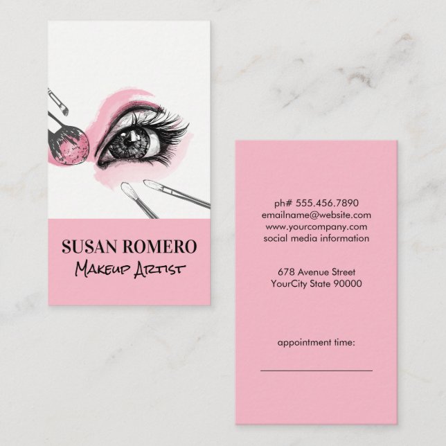 Makeup Brushes Appointment Card (Front/Back)