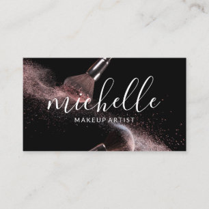 Makeup Brushes Marble Business Card