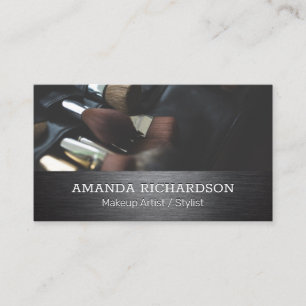 Makeup Brushes Metal Silver Brushed Business Card
