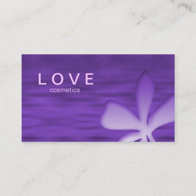 Makeup Business Card Flower Purple Cosmetics (Front)