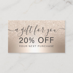 Makeup chic gold glitter ombre metallic foil gift discount card
