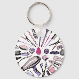 Makeup Circle Design Key Ring