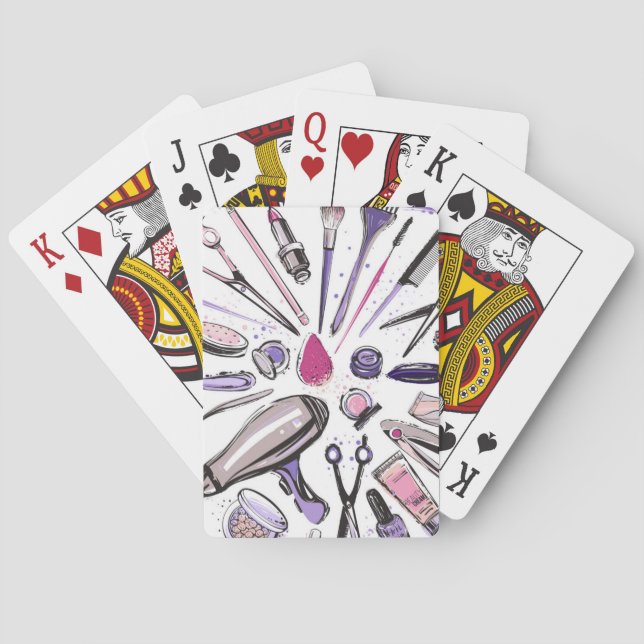 Makeup Circle Design Playing Cards (Back)