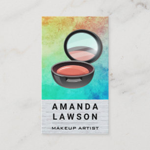 Makeup Compact White Brick Texture Paint Appointment Card