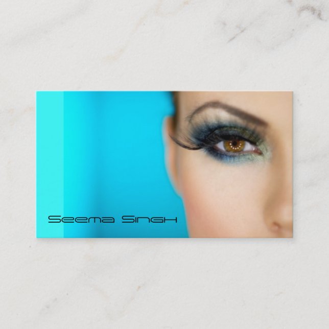 Makeup Cosmetics artist half face Business Card (Front)