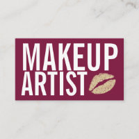 Makeup Elegant Typography Red Glitter Lips