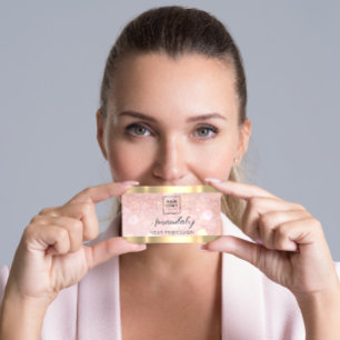 Makeup Esthetician Lash Nails QRCode Logo Rose Business Card