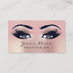 Makeup Eyebrow Eyes Lashes BLUSH Ombre Rose Business Card